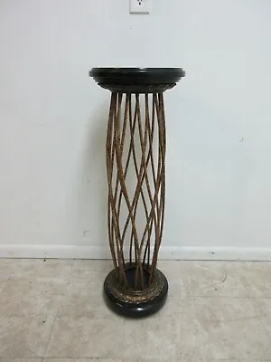 Labarge French Metal Bird Cage Granite Bronze End Table Pedestal Table • $719.10