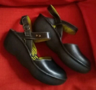 £22.06 • Buy Fly London Black Leather Sandals Shoes Size 5 Eu 38 Worn Once
