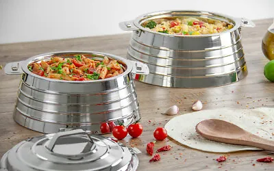 £29.99 • Buy Stainless Steel Serving Dish Dinner Food Hot Pot Thermal Insulated Party Warmer