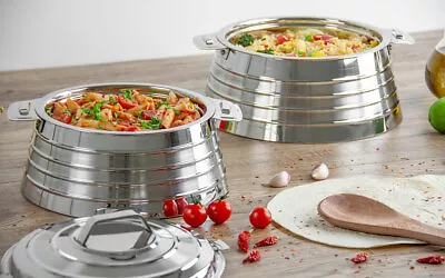 £29.99 • Buy Stainless Steel Serving Dish Dinner Food Hot Pot Thermal Insulated Party Warmer