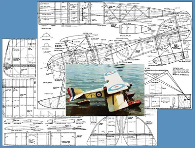Model Airplane Plans (RC): SOPWITH BABY SEAPLANE 1/8 Scale 39  For .20-.30 Motor • $27.41