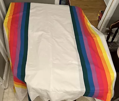 Vintage Wamsutta Tomorrows Rainbow Double Flat Sheet 50/50 Percale 80” X  96” • $22