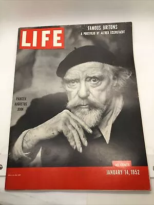 Vintage LIFE Magazine January 14 1952 Painter Augustus John Famous Britons • $23.75