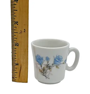 Miniature Tea Cup Made In Japan Blue Flowers 2 In X 2.5 In  -A6 • $6.39