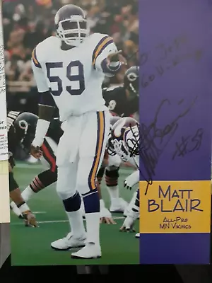 Matt Blair (Minnesota Vikings Died 2020) Signed Photo • $6