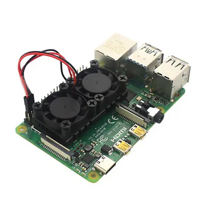 Dual Fan CPU PCB Cooling Fan Cooler Heat Sink Module For Raspberry Pi 4.-be • $7.89