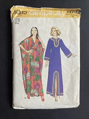 Vtg 1972 Simplicity 5315 Sew Pattern MuuMuu Caftan Maxi Dresses Bust 38-40  • $12.99