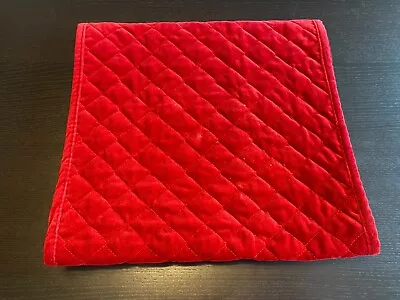 Williams-Sonoma Quilted Red Velvet Cotton Table Runner Red 16 X88  Made In USA • $15