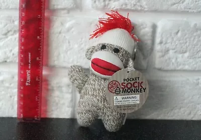 Mini Sock Monkey Plush Keychain 5” • $10