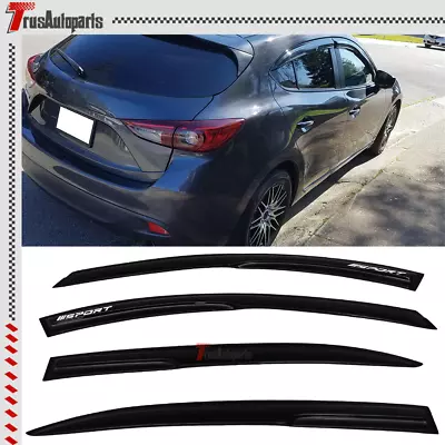 For 14-19 Mazda 3 Hatchback Sedan Window Visor Guard Shade Acrylic W/ Sport 4pcs • $49.99