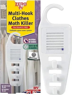 Zero In ZER433 Multi-Hook Clothes Moth Killer Scent-Free Space-Saving Repellen • $16.64