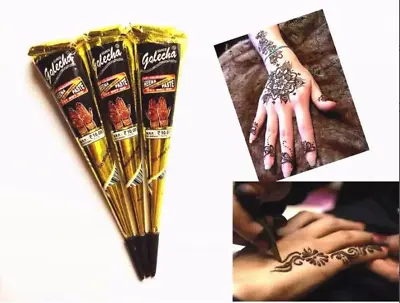 £2.99 • Buy Instant Black Henna Tube Tattoo Pen Cones Organic Mehandi Arabic Indian Uk Kit