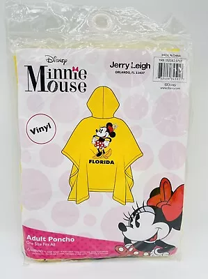 Disney Adult Minnie Mouse Rain Poncho Yellow Vinyl Jerry Leigh New In Package • $16.99