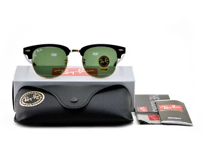 Ray-Ban Sunglasses RB3016 Clubmaster Classic Black Frame Green Lens 51mm Unisex • $66.99