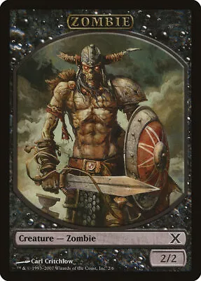 MTG Zombie Token [Tenth Edition Tokens Heavily Played] • £2.99