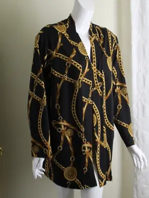 NWT Vikki Vi Sz 1X Gold Chainlink Art-to-Wear Liquid Knit Jacket • $98