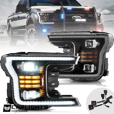 VLAND Projector ALL Black LED Headlights Assembly W/ DRL For 2018-20 Ford F-150 • $331