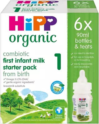 HiPP Organic 1 First Infant Baby Milk Ready To Feed Liquid Formula Starter Pack • £24.58