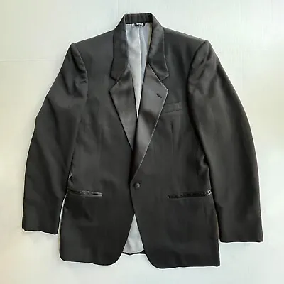 Vtg Christian Dior Monsieur Tuxedo Blazer Jacket Mens Size 39 L One Button Black • $59.95