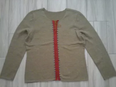 Sigrid Olsen Brown Long Sleeve Cotton Knit Pullover Sweater   Size M • $22