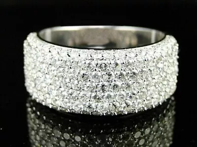 2.50Ct Round Real Moissanite Men's Engagement Band Ring 14k White Gold Plated • $188.99