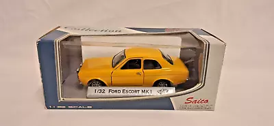 Saico 1/32 Scale Diecast TY3872 Ford Escort Mk1 RS Yellow Boxed • £6.50