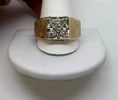 Mans 5 Natural Diamond Cluster Ring 14K 8.9 Grams Size 14.75 • $595