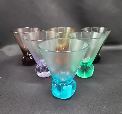 Mini Cocktail Martini Glasses Multicolored Frosted Scavo Set Of 6 • $29.99