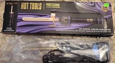 HOT TOOLS 1/2  Marcel Gold Curling Iron 24K Gold Multi Heat Control # 1107 • $22.90