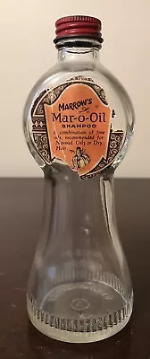 Vintage Marrow's Mar-o-Oil Glass Shampoo Bottle W/ Paper Label • $9.50