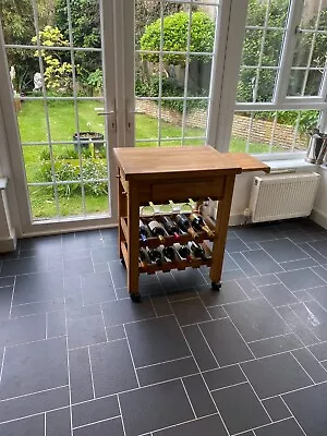 £80 • Buy Habitat Oak Butcher Table; Wine Rack And Wine Glass Holder