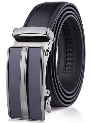 Microfiber Leather Mens Ratchet Belt Belts For Men Adjustable Automatic Buckle • $14.99