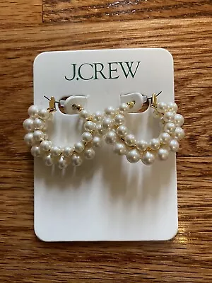 J Crew J. Crew Pearl Layered Mini Hoop Earrings NIP! • $10