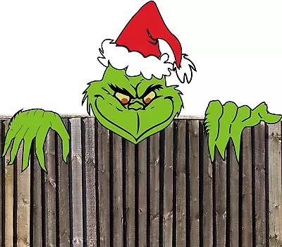 Christmas Decorations Outdoor - Fence Yard Sign With Hand Head For Holiday Chris • $15.85