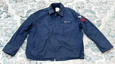 Vintage United States Navy Man’s Fleece Lined Blue Utility Jacket • $48