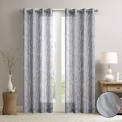 Madison Park Semi Sheer Curtain Print Out Design Grommet Top 50  X 63  • $22.12