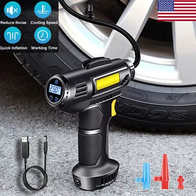 Cordless Tire Inflator Air Compressor Pump 12V Rechargeable For Car Motorcycle • $22.99