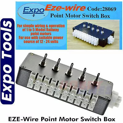 POINT MOTOR SWITCH BOX EZE-Wire Model Railway Hornby Peco Seep Expo Tools 28069 • £22.75