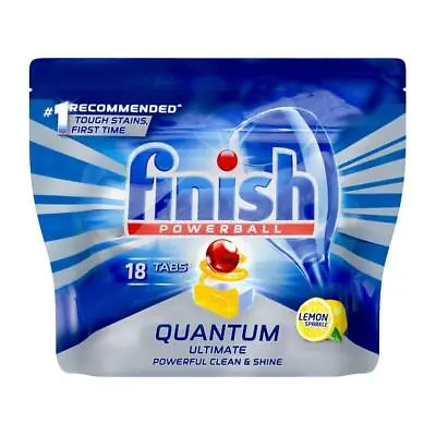 $19.80 • Buy Finish Powerball Quantum Ultimate Dishwasher Tablets Lemon Sparkle Pk18