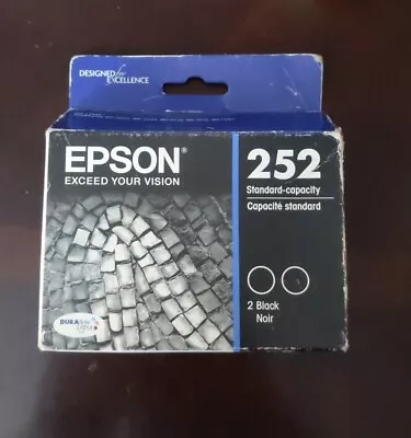 Epson 252 2 BLACK Noir Inkjet Cartridges - EXP 10/2020 New Sealed • $13