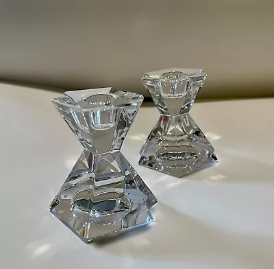 Mikasa Crystal Majorca Candle Sticks Holders Made In Austria Size 3.75” W Box • $3