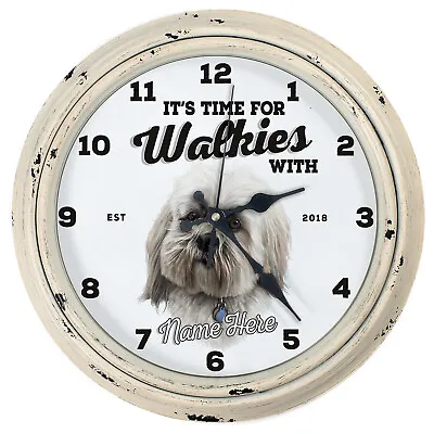 Personalised Kitchen Clock Lhasa Apso Round Wall Hanging Dog Home Cute Gift DC25 • £22.95