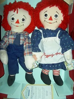 FAO Schwarz Raggedy Ann & Andy NIB Limited Edition 2-piece Molly-es Doll Set COA • $149