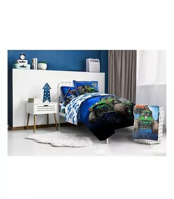 Brand New Monster Jam 2 Pc Twin / Full Reversible Comforter Set With Pillow Sham • $59.99