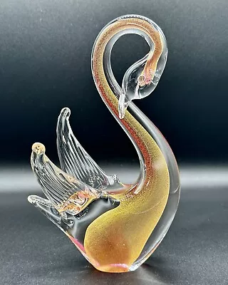 Vintage Murano Paolo Rubelli Art Glass Swan Figurines Cranberry Red & 24kt Gold • $99.99