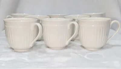Mikasa ITALIAN COUNTRYSIDE Coffee Tea Mugs Cups 8 Oz DD900 Ivory Ribbed Lot Of 8 • $38.95