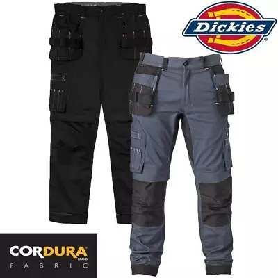 £49.95 • Buy Dickies Work Trousers Mens Universal Flex Holster Pockets Black Grey RRP £77.00