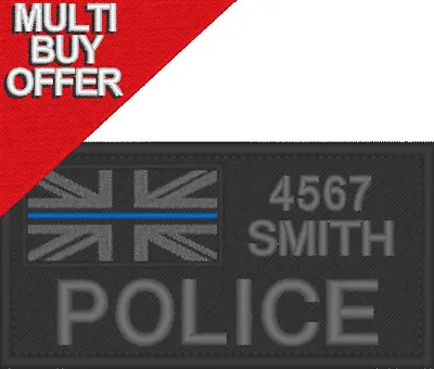 £9.99 • Buy Peronalised Id Patch Police Identifier, Name Patch, Embroidered Patch,  