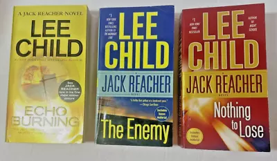 3 Jack Reacher Paperbacks By Lee Child Echo Burning The Enemy Nothing To Lose • $12
