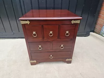 £95 • Buy Mahogany Merchants Campaign Style Chest Of Drawers With Brass Fittings